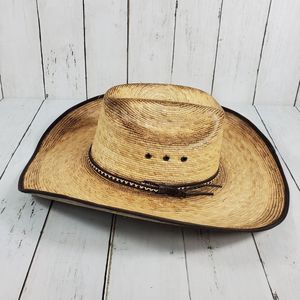 WESTERN COWBOY HAT, TEXAS GOLD LUXURY STYLE, PALMA NATURAL PALM VAQUERO